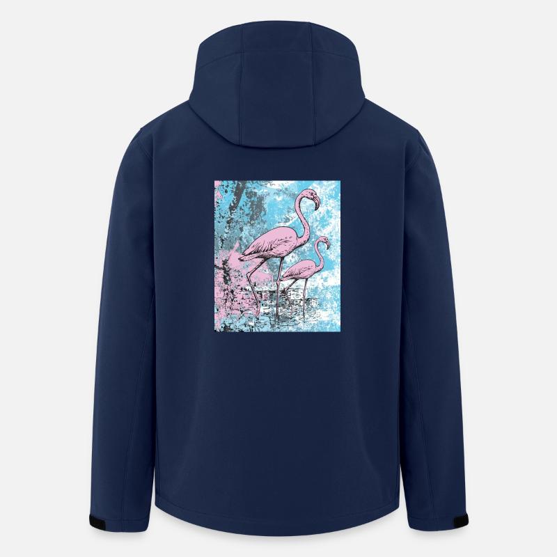 Flamingos - Recycelte Männer Softshell-Jacke von Stanley/Stella - Navy