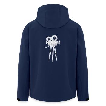 Camera - Men’s Recycled Softshell Jacket by Stanley/Stella - navy - Back - AI Model Male 185 light (185cm)