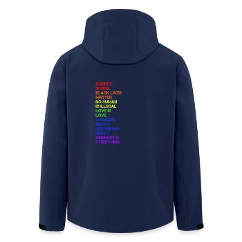 Science is Real - LGBT - Recycelte Männer Softshell-Jacke von Stanley/Stella - Navy - Hinten - AI Model Male 185 light (185cm)