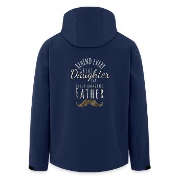 Conception de père et fille - Veste softshell homme en polyester recyclé Stanley/Stella - marine - Dos - AI Model Male 185 light (185cm)
