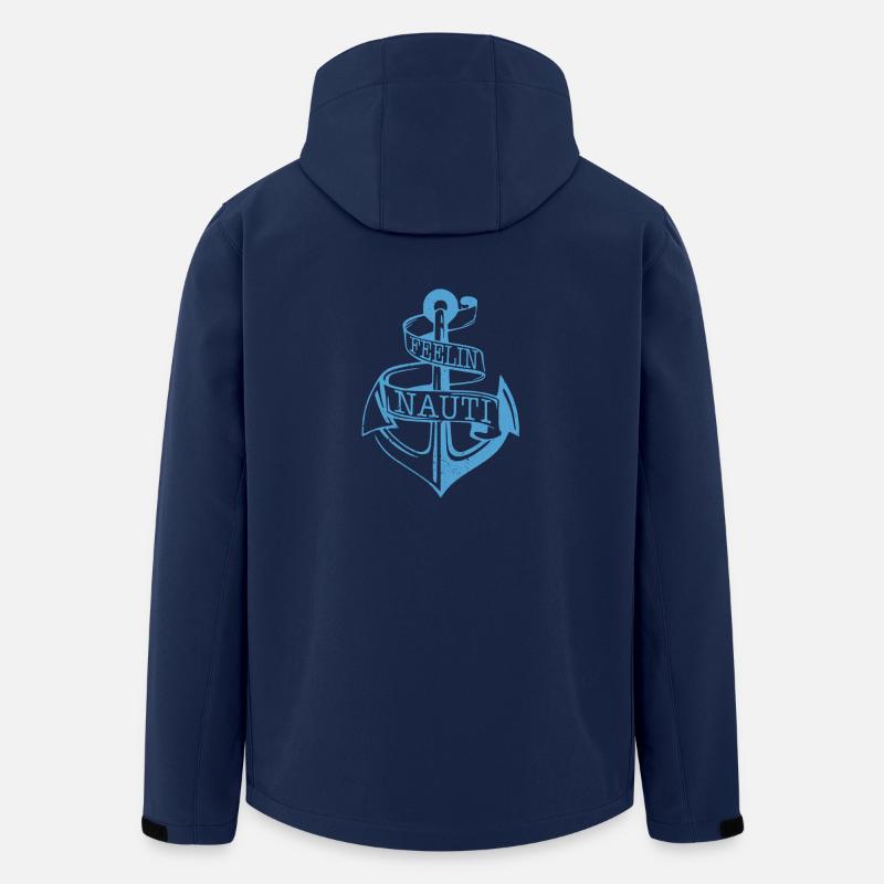 Feelin Nauti - Anker Maritim Lustig Geschenk - Recycelte Männer Softshell-Jacke von Stanley/Stella - Navy