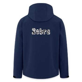 zebra - Men’s Recycled Softshell Jacket by Stanley/Stella - navy - Back - AI Model Male 185 light (185cm)