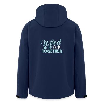 Weed be Cute Together saying love Kiffen Sex - Men’s Recycled Softshell Jacket by Stanley/Stella - navy - Back - AI Model Male 185 light (185cm)