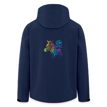 Zebra Boom! - Recycelte Männer Softshell-Jacke von Stanley/Stella - Navy - Hinten - AI Model Male 185 light (185cm)