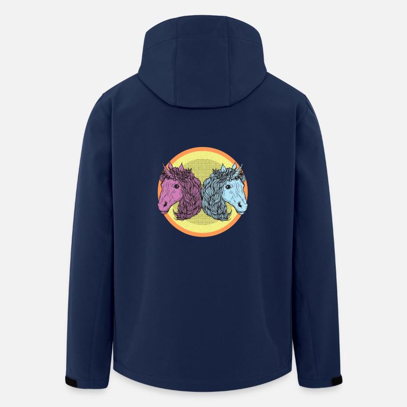 Rosa Blaues Einhorn - Recycelte Männer Softshell-Jacke von Stanley/Stella - Navy