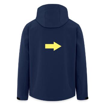 Camino de Santiago Way of St. James yellow arrow - Men’s Recycled Softshell Jacket by Stanley/Stella - navy - Back - AI Model Male 185 light (185cm)