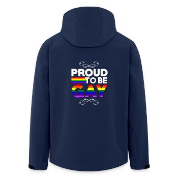 Proud to be gay - Men’s Recycled Softshell Jacket by Stanley/Stella - navy - Back - AI Model Male 185 light (185cm)