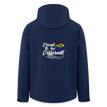 Proud to be different - Recycelte Männer Softshell-Jacke von Stanley/Stella - Navy - Hinten - AI Model Male 185 light (185cm)