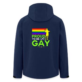 Proud to be Gay - Recycelte Männer Softshell-Jacke von Stanley/Stella - Navy - Hinten - AI Model Male 185 light (185cm)