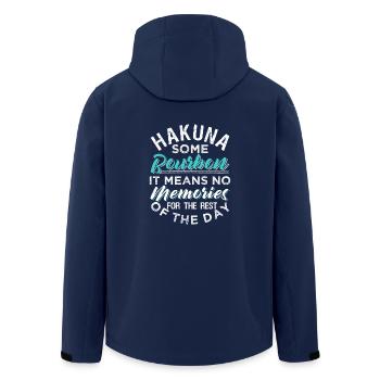HAKUNA SOME BOURBON No Memories - Men’s Recycled Softshell Jacket by Stanley/Stella - navy - Back - AI Model Male 185 light (185cm)