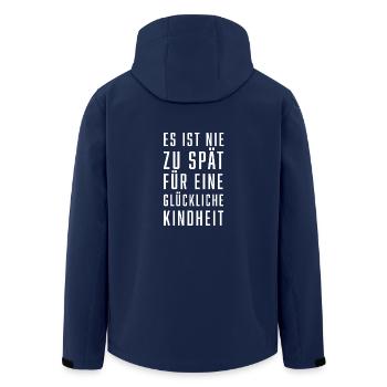 Es ist nie zu spät für eine Glückliche Kindheit - Recycelte Männer Softshell-Jacke von Stanley/Stella - Navy - Hinten - AI Model Male 185 light (185cm)
