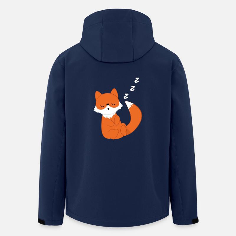 Fox - vixen - Fox lovers - sleeping - Men’s Recycled Softshell Jacket by Stanley/Stella - navy