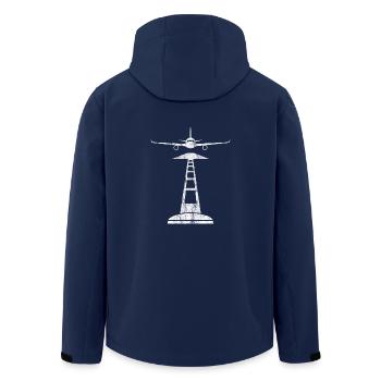 Flieger Flugzeug Landebahn Geschenk fliegen - Recycelte Männer Softshell-Jacke von Stanley/Stella - Navy - Hinten - AI Model Male 185 light (185cm)