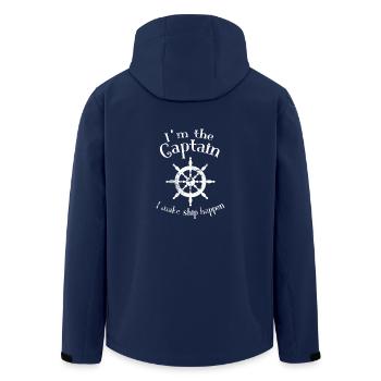 Captain for sail ship in vintage white gift - Men’s Recycled Softshell Jacket by Stanley/Stella - navy - Back - AI Model Male 185 light (185cm)