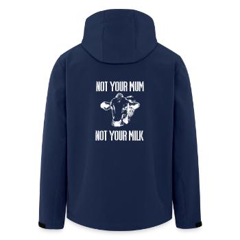 Not your milk animal welfare cow cow cow Vegan - Men’s Recycled Softshell Jacket by Stanley/Stella - navy - Back - AI Model Male 185 light (185cm)