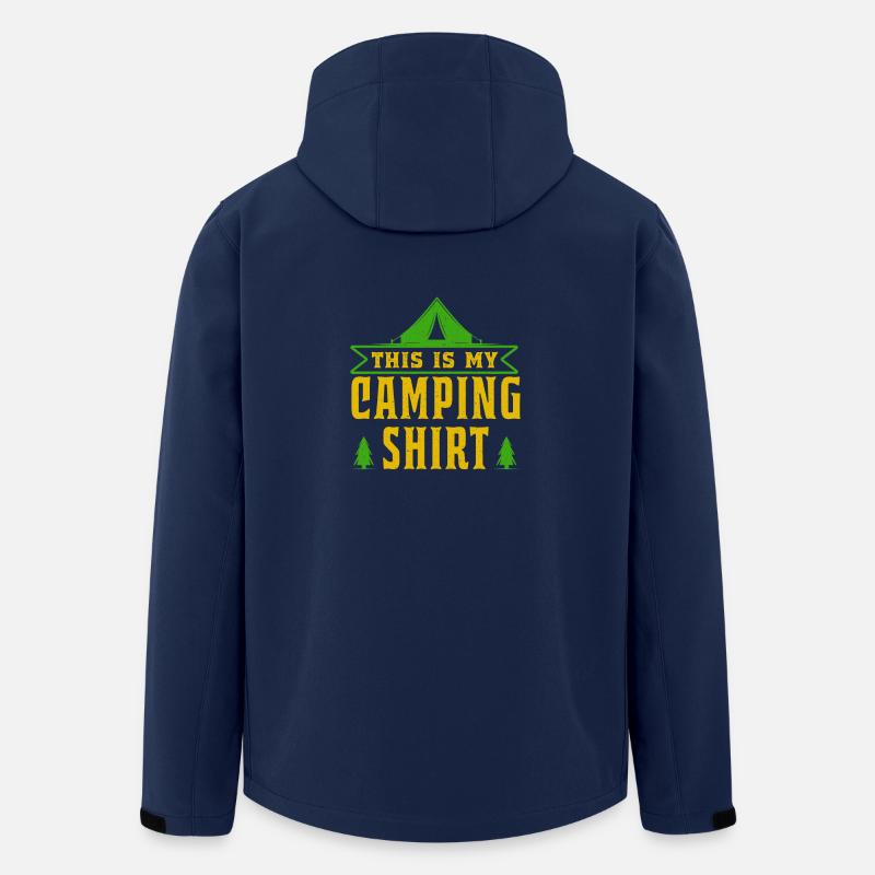 Shirt Camping Camper Tentes Cadeau - Veste softshell homme en polyester recyclé Stanley/Stella - marine