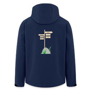 Wandern und Klettern Design - Recycelte Männer Softshell-Jacke von Stanley/Stella - Navy - Hinten - AI Model Male 185 light (185cm)