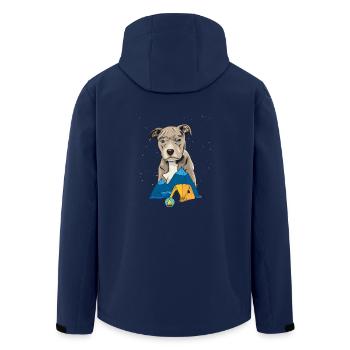 Pit Bull Terrier Pitbull Camping Camping Gift - Men’s Recycled Softshell Jacket by Stanley/Stella - navy - Back - AI Model Male 185 light (185cm)