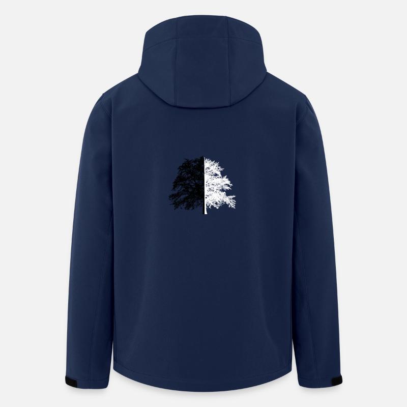 Tree Tree Black White Illusion - Men’s Recycled Softshell Jacket by Stanley/Stella - navy