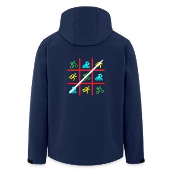Triathlon - Swimming Cycling Running Gift - Men’s Recycled Softshell Jacket by Stanley/Stella - navy - Back - AI Model Male 185 light (185cm)