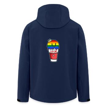 gay lesbian gay shirt - Men’s Recycled Softshell Jacket by Stanley/Stella - navy - Back - AI Model Male 185 light (185cm)