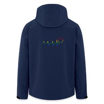 Heartbeat heartbeat LGBT CSD shirt - Men’s Recycled Softshell Jacket by Stanley/Stella - navy - Back - AI Model Male 185 light (185cm)