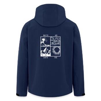 Water Air Earth Fire 4 Elements Shirt Gift - Men’s Recycled Softshell Jacket by Stanley/Stella - navy - Back - AI Model Male 185 light (185cm)