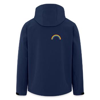 Regenbogen Shirt Geschenk Brusttasche T-Shirt - Recycelte Männer Softshell-Jacke von Stanley/Stella - Navy - Hinten - AI Model Male 185 light (185cm)