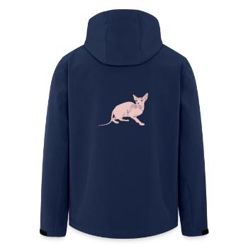 Katze Sphynx - Recycelte Männer Softshell-Jacke von Stanley/Stella - Navy - Hinten - AI Model Male 185 light (185cm)
