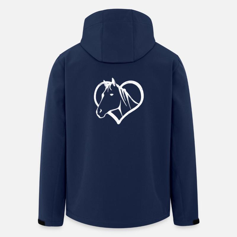 Pferd, Herz, reiten - Recycelte Männer Softshell-Jacke von Stanley/Stella - Navy