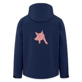 Schwein - Recycelte Männer Softshell-Jacke von Stanley/Stella - Navy - Hinten - AI Model Male 185 light (185cm)