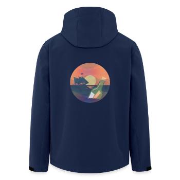 Flaschenpost / Segelboot / Segeln - Recycelte Männer Softshell-Jacke von Stanley/Stella - Navy - Hinten - AI Model Male 185 light (185cm)