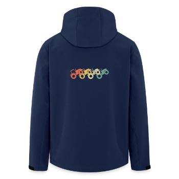 Tracteur vintage trekker Tshirt retro cadeau - Veste softshell homme en polyester recyclé Stanley/Stella - marine - Dos - AI Model Male 185 light (185cm)