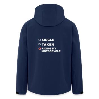 Single, forgive, ride a motorcycle! - Gift - Men’s Recycled Softshell Jacket by Stanley/Stella - navy - Back - AI Model Male 185 light (185cm)