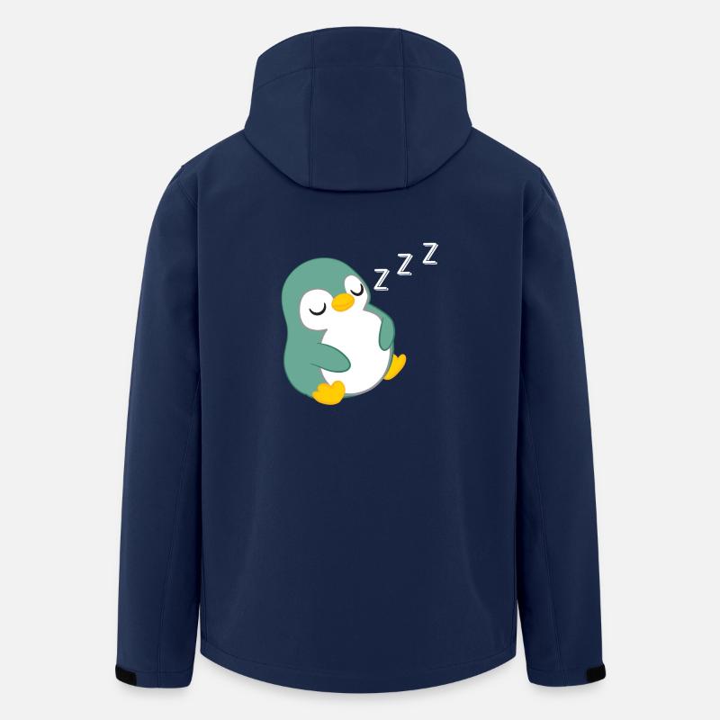 Penguin - penguins - penguin motif - sleeping - Men’s Recycled Softshell Jacket by Stanley/Stella - navy