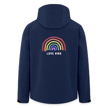 L'amour gagne le cadeau arc-en-chemise - Veste softshell homme en polyester recyclé Stanley/Stella - marine - Dos - AI Model Male 185 light (185cm)