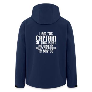 Capitaine au capitaine de ce cadeau de bateau - Veste softshell homme en polyester recyclé Stanley/Stella - marine - Dos - AI Model Male 185 light (185cm)