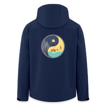 Yin Yang / day and night - Men’s Recycled Softshell Jacket by Stanley/Stella - navy - Back - AI Model Male 185 light (185cm)
