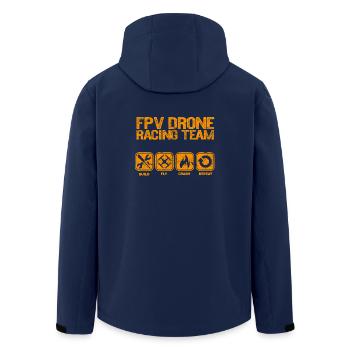 FPV Drone Build Fly Crash Repeat Gift Copter - Men’s Recycled Softshell Jacket by Stanley/Stella - navy - Back - AI Model Male 185 light (185cm)