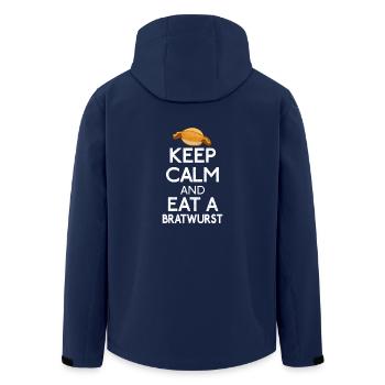 Restez calme et mangez d'abord un bratwurst - Veste softshell homme en polyester recyclé Stanley/Stella - marine - Dos - AI Model Male 185 light (185cm)