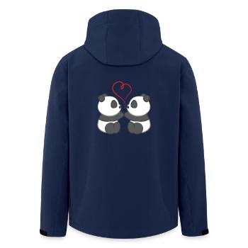 Panda - Panda T-Shirt - Panda Motivation - Amour - Veste softshell homme en polyester recyclé Stanley/Stella - marine - Dos - AI Model Male 185 light (185cm)