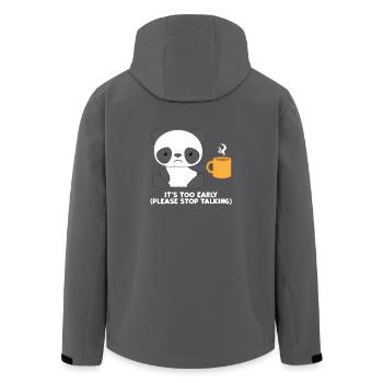 Panda - Panda T-Shirt - Panda Motif - Morning Muffle - Men’s Recycled Softshell Jacket by Stanley/Stella - anthracite - Back - AI Model Male 185 light (185cm)
