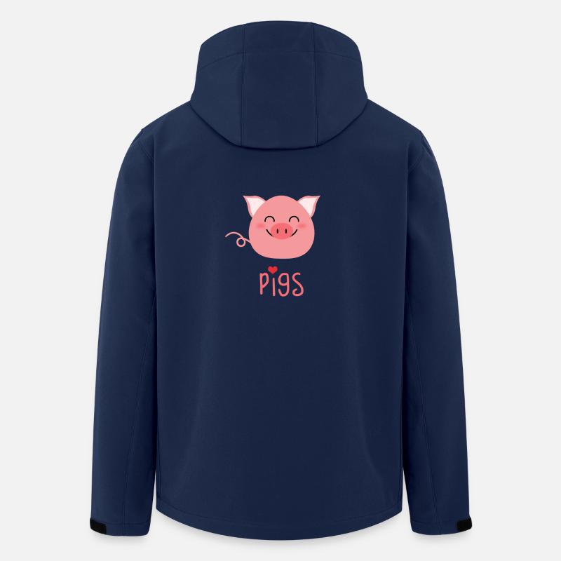 Niedliches Schweinchen - Recycelte Männer Softshell-Jacke von Stanley/Stella - Navy
