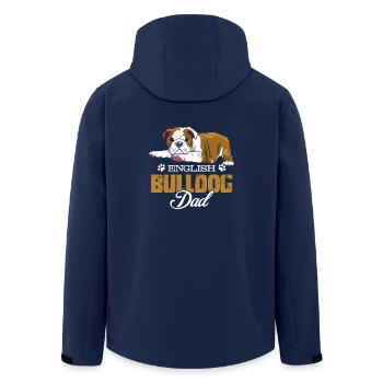 English Bulldog Dad T shirts - Men’s Recycled Softshell Jacket by Stanley/Stella - navy - Back - AI Model Male 185 light (185cm)