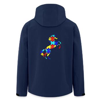 Unicorn Autism Puzzle Symbol T-Shirt Magical - Men’s Recycled Softshell Jacket by Stanley/Stella - navy - Back - AI Model Male 185 light (185cm)