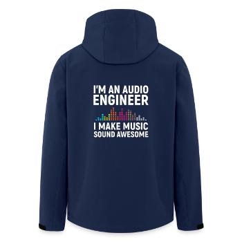 I'm an Audio Engineer - Men’s Recycled Softshell Jacket by Stanley/Stella - navy - Back - AI Model Male 185 light (185cm)