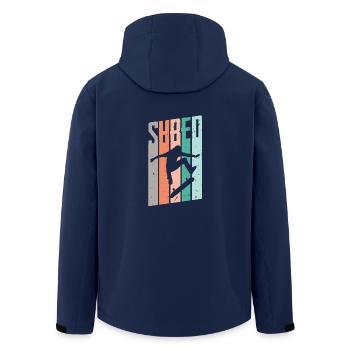 SHRED Vintage Skate Skateboard T-Shirt - Men’s Recycled Softshell Jacket by Stanley/Stella - navy - Back - AI Model Male 185 light (185cm)