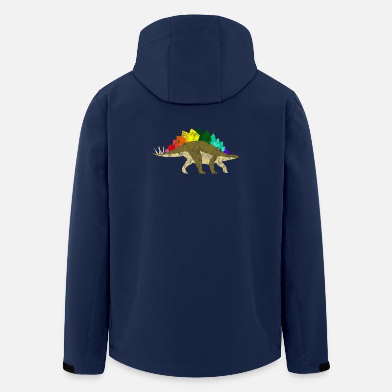 Rainbow Dinosaurs - Men’s Recycled Softshell Jacket by Stanley/Stella - navy