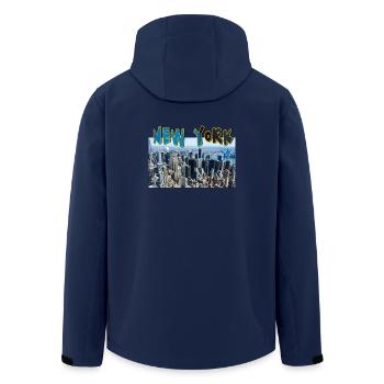 New York Stadt mit Gebäuden NY - Recycelte Männer Softshell-Jacke von Stanley/Stella - Navy - Hinten - AI Model Male 185 light (185cm)