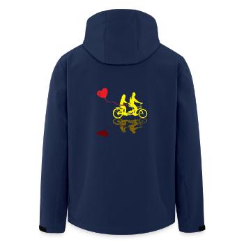 Hochzeitsgeschenk Fahrrad Tandem Geschenk - Recycelte Männer Softshell-Jacke von Stanley/Stella - Navy - Hinten - AI Model Male 185 light (185cm)